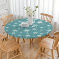 thumbnail image 3 of Blue Christmas Snowflake and Star Pattern Round Fitted Tablecloth with Elastic Edge,Dining Table Cover Waterproof,Outdoor Round Tablecloth for Camping,Dining,Indoor and Outdoor, 3 of 7