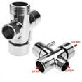 thumbnail image 3 of Dreamhall Chrome Plated Brass Diverter Valve T-Adapter Connector 3Ways for Shower Head Silver, 3 of 5