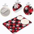 thumbnail image 4 of Merry Christmas Dish Drying Mat 18x24 inch Snowflakes Buffalo Check Plaid Drying Pad Xmas New Year Dish Drainer Mat Protector for Kitchen Countertops Counter, 4 of 8