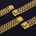 thumbnail image 2 of Gold Dog Chain Collar Walking Metal Chain Cuban Link Strong Heavy Duty Necklace 16" 18" 22" 24", 2 of 8