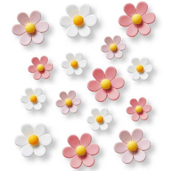 Genreen 18 pcs Fridge Magnets, Cute Flower Magnet, Girl Pink Magnet for Fridge and Locker, Whiteboard, and Decoration 18 pcs - Flower-Pink