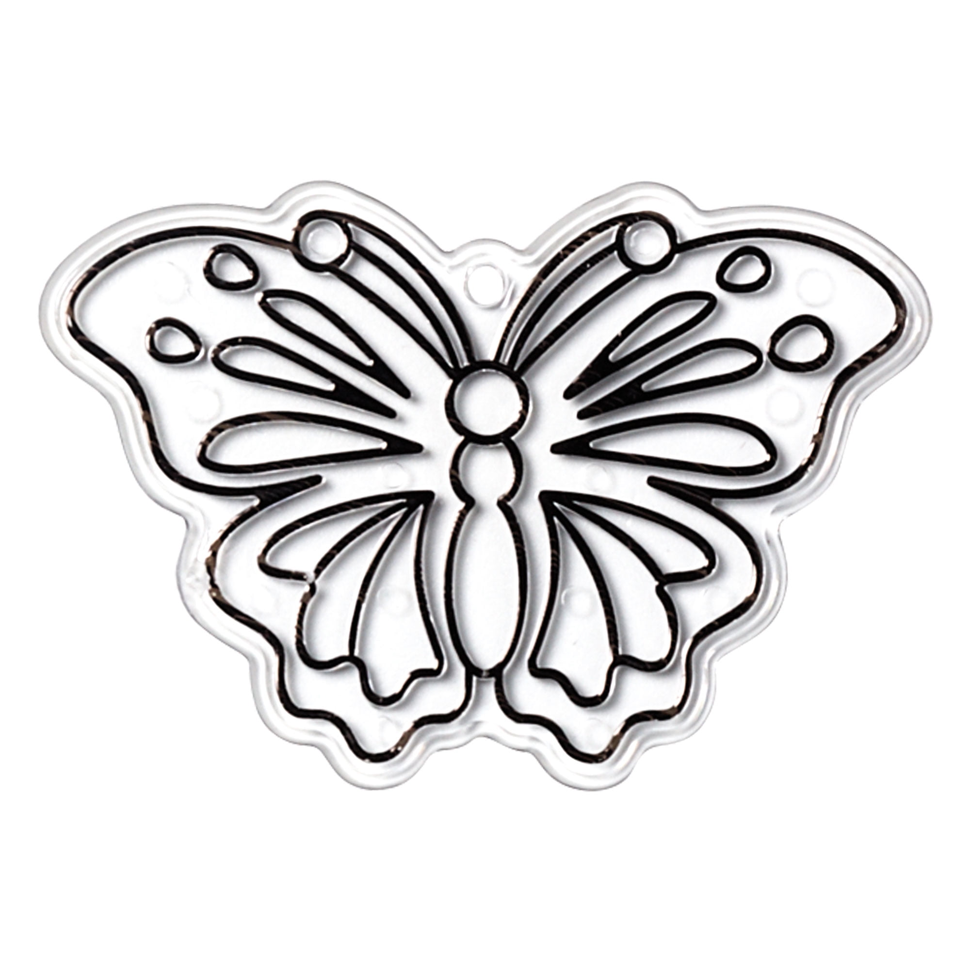 Hello Hobby Ready-to-Paint Butterfly Suncatcher, Plastic Suncatcher with Black Outlines, 4.5 in. x 3 in. x 0.15 in.