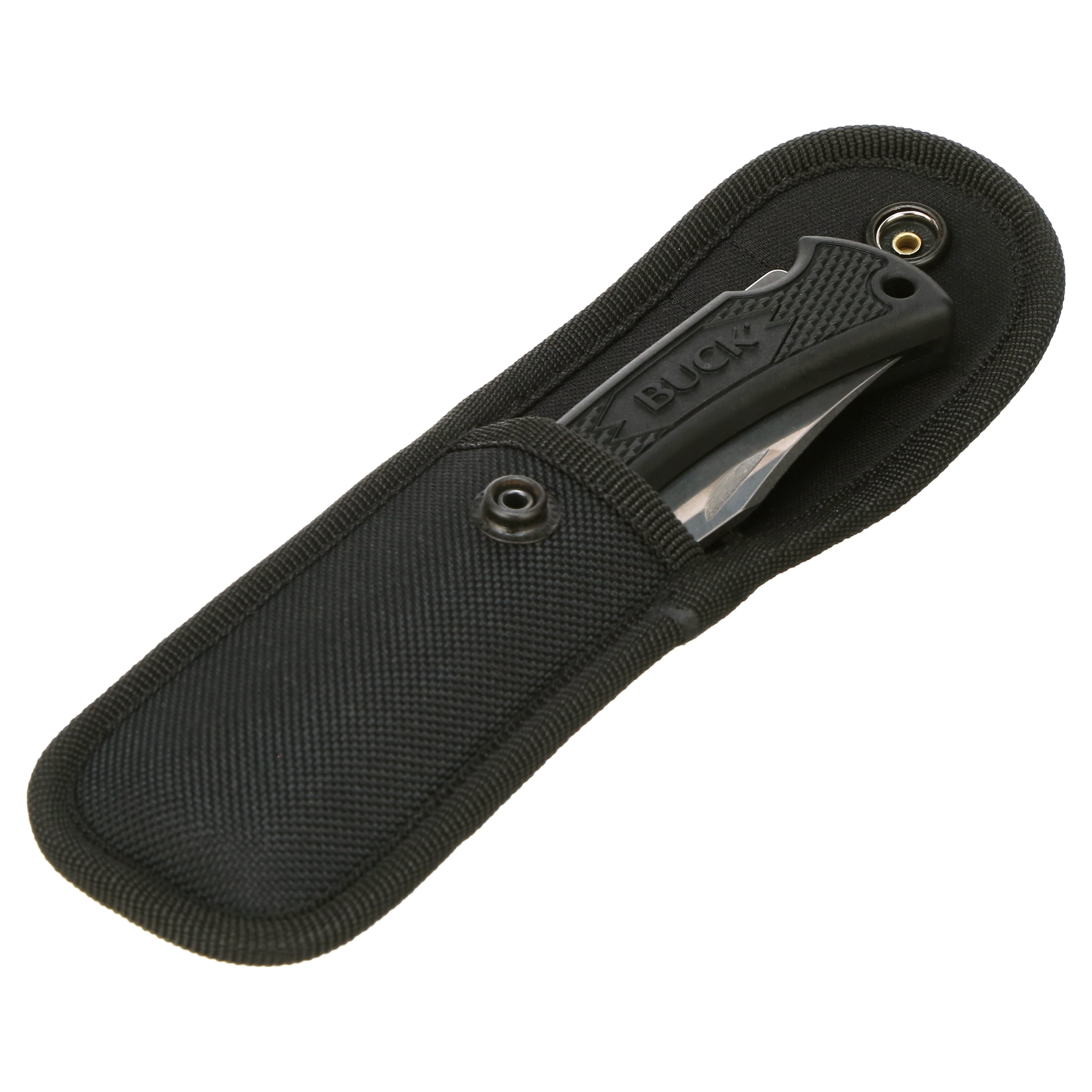 Buck Knives 0110BKSLT1WM Folding Hunter Lite, Lock Back Folding Knife with Nylon Sheath, Box--WALMART EXCLUSIVE