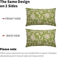 thumbnail image 5 of Vintage Floral Block Print Lumbar Pillow Covers 12x20 Set of 2 Lime Green Brown Cream Flower Pattern Rustic Old Style Decorative Throw Pillow Cases Outdoor Farmhouse Decoration for Sofa Couch Bed, 5 of 6