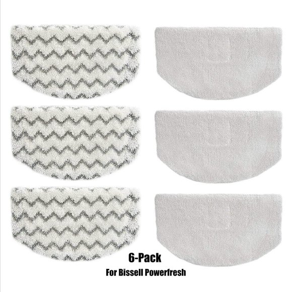 POINTERTECK 6-Pack Steam Mop Pads Replacement for Bissell Powerfresh 1940 1544 1440 Series Model 1544A 2075A 1806 5938 1940W 19404 1940A