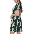thumbnail image 2 of Balery Flying Swans Vestidos sueltos de manga corta para mujer, vestidos de verano 2025, vestidos casuales de corte A con vuelo., 2 of 6