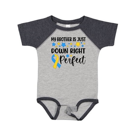 

Inktastic My Brother is Just Down Right Perfect- Down Syndrome Awareness Ribbon Gift Baby Boy or Baby Girl Bodysuit