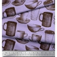 thumbnail image 1 of Soimoi Rayon Fabric Tea & Coffee Cups Print Fabric by the Yard 42 Inch Wide, 1 of 1