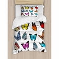 thumbnail image 3 of Animal Duvet Cover Set Queen Size, Colorful Butterflies Flying Artistic Composition Summertime Seasonal Animals Print, Decorative 3 Piece Bedding Set with 2 Pillow Shams, Multicolor, by Ambesonne, 3 of 3