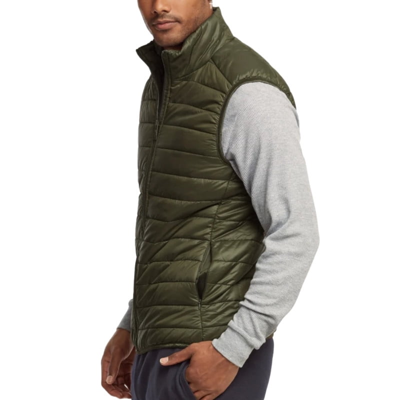 Men’s Down Puffer Vest with Zipper Pockets Lightweight S-3XL Packable Full Zip Up Running Warm Sleeveless Jacket Shell Outwear Fall Winter Menswear