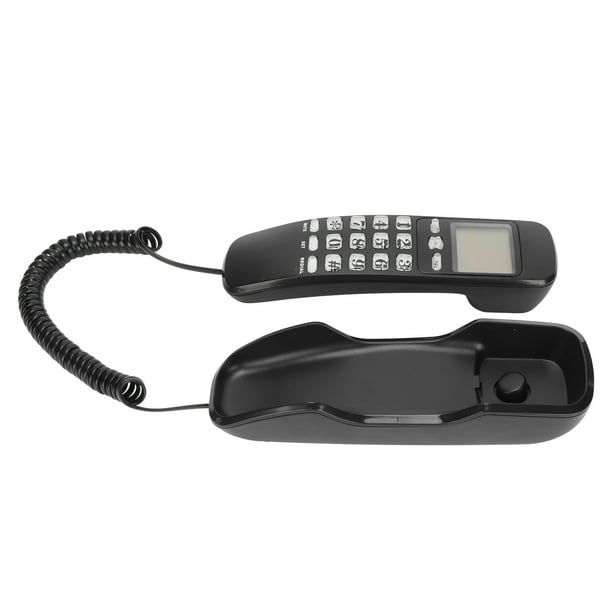 Wall Mounted Wired Telephone, Black Caller ID Landline Telephone Noise