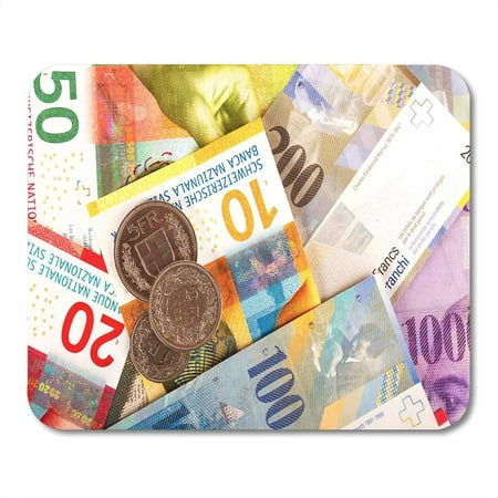 SIDONKU Blue Bank Swiss Franc Bills and Coins 10 20 Mousepad Mouse Pad Mouse Mat 9x10