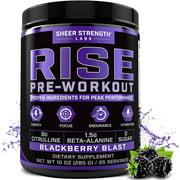 Sheer Strength Labs Rise Pre Workout Powder, Blackberry Blast - 25 Servings