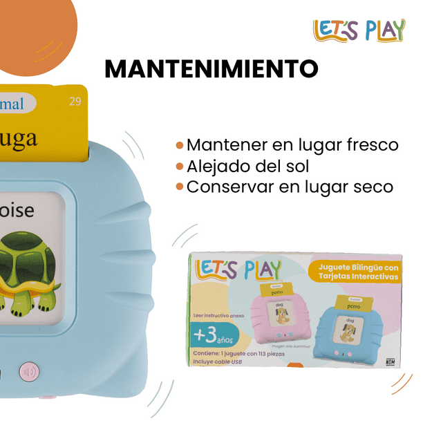Tarjetas Flash Parlantes Juguetes De Aprendizaje TFixol Azul M | En Línea