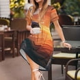 thumbnail image 3 of Disketp Sunset Dancing Dolphin B para Vestido de Manga Corta para Mujeres, Vestidos de Verano para Mujeres, Casual y Holgado para la Playa, 3 of 6