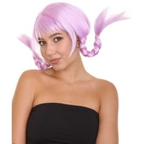 HPO Adult Bavarian Witches Wigs for Halloween,Women Double Braided Wig, Red Color Wig, Synthetic Fiber