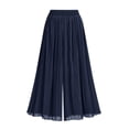 thumbnail image 3 of Blmnix Palazzo Wide Leg Dress Pants for Women Plus Size Silk Pants Jeans High Flare-Leg Full Blue Elastic Waist Pants for Women,XXXL, 3 of 4