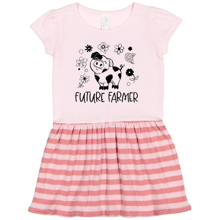 

Inktastic Future Farmer Cute Pig and Flowers Gift Toddler Girl Dress