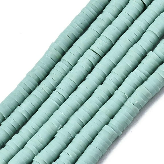 Handmade Polymer Clay Beads Disc/Flat Round Heishi Beads Medium Aquamarine 3x1mm Hole: 1mm about 380~400pcs/strand 17.7 inch DIY