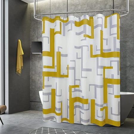 Bathroom Textured Fabric Shower Curtain, Geometric Shower Curtain Uk