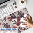 thumbnail image 4 of Long Mouse Pads for Desk,Halloween Skulls Ravens and Roses Desk Mats on Top Of Desks, Desk Mouse Pad Extra Large with 3mm Non-Slip Base and Stitched Edge for Gaming,Office,Work,Home 31.5x11.8in, 4 of 5