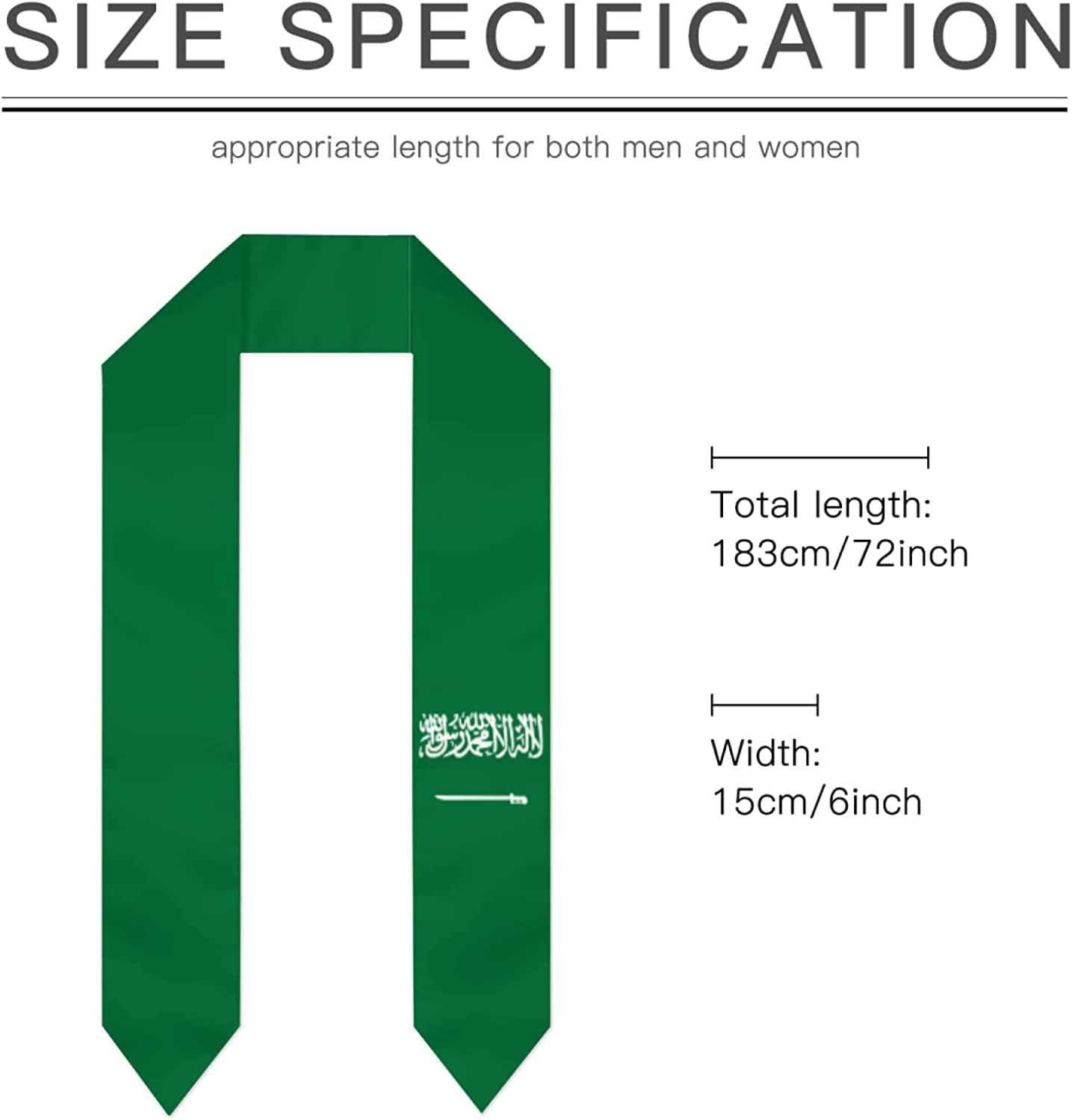 DABOYOZHZH Saudi Arabia Flag Graduation Shawl Sash Stole Wraps