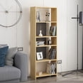 thumbnail image 6 of Ada Home Decor Diosp Multiple Tier Open Shelf Modern Bookcase, Anthracite/Oak, 6 of 6