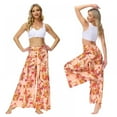 thumbnail image 7 of Women's Wide Leg Palazzo Pants Summer Loose Casual Beach Boho Floral Printed Bohemian Belted Pants Trousers for Women Summer, 7 of 7