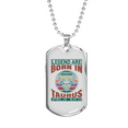 thumbnail image 1 of Legend Are Born in Taurus Zodiac Necklace Stainless Steel or 18k Gold Dog Tag 24" Chain, 1 of 8