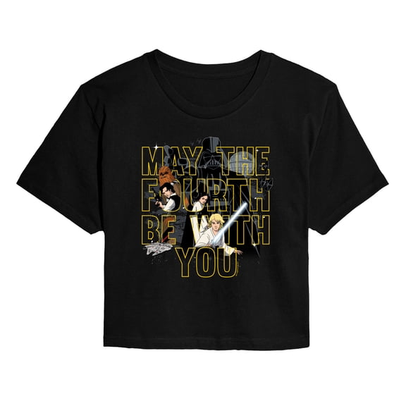 Star Wars - May The Fourth Be With You - Juniors Cropped Graphic T-Shirt