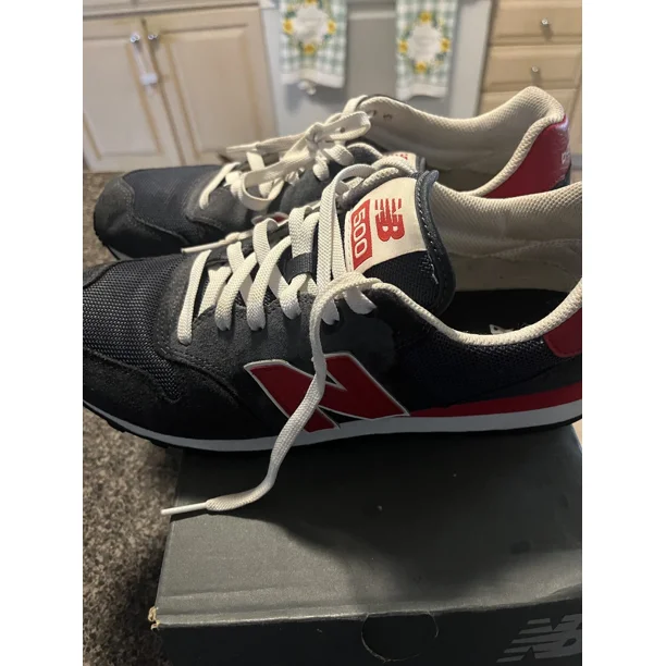 New Balance 500 Size 10 1/2 Navy And Red Running Shoes.. Lightly Worn
