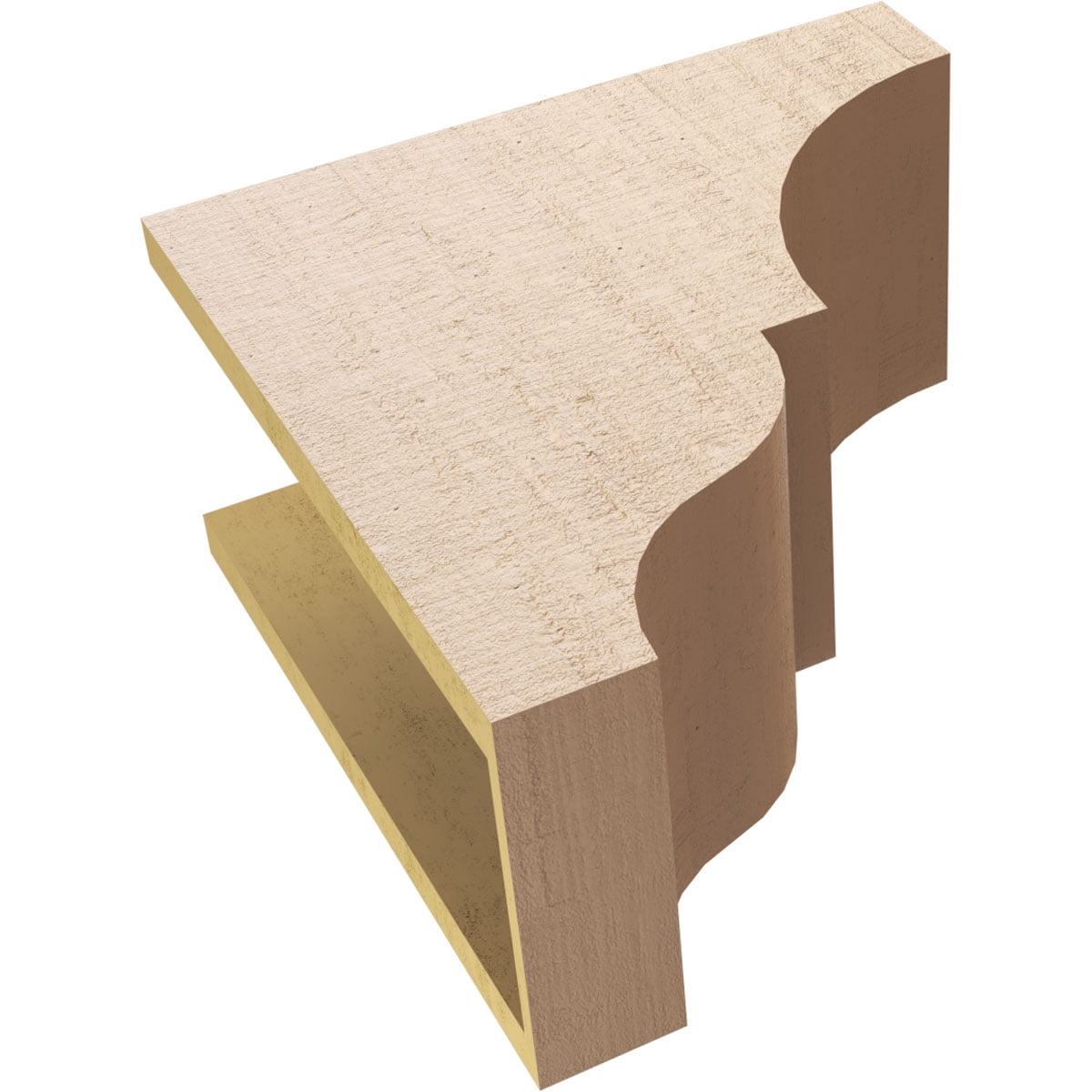 8"W x 16"D x 16"H Classic Asheboro Rough Cedar Woodgrain TimberThane Corbel, Primed Tan