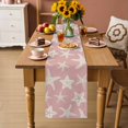 thumbnail image 2 of Pink Starfish Coastal Table Runner 70 Inches, Nautical Summer Ocean Abstract Art Bed Runner Dresser Scarves Tabletop for Indoor Outdoor Parties/Ceremony/Banquet, 13" x 70", 2 of 9