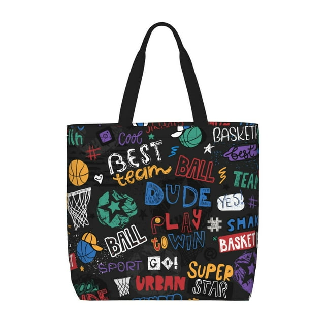 Balery Basketball Bolsa de Mano para Mujeres con Cremallera, Bolsa de Gimnasio con Compartimentos, Bolsa para Laptop, Bolsa para Trabajo