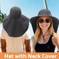 thumbnail image 7 of Minzimin Sun Fishing Hats with Neck Flap for Men Women UV Sun Protection Bucket Hat 1Pack, 7 of 7
