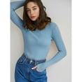 thumbnail image 2 of Plebaso Women's Mock Turtleneck Sweaters Ribbed Knit Long Sleeve Shirts Fall Winter Pullover Tops for Women, 2 of 3