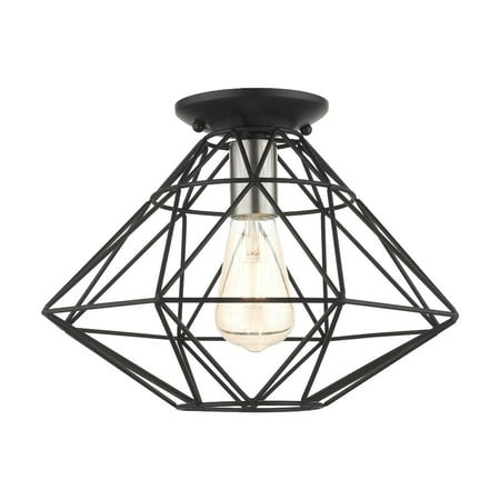 

1 Light Flush Mount in Geometric Style 13.5 inches Wide By 9.5 inches High-Black Finish Bailey Street Home 218-Bel-4362979