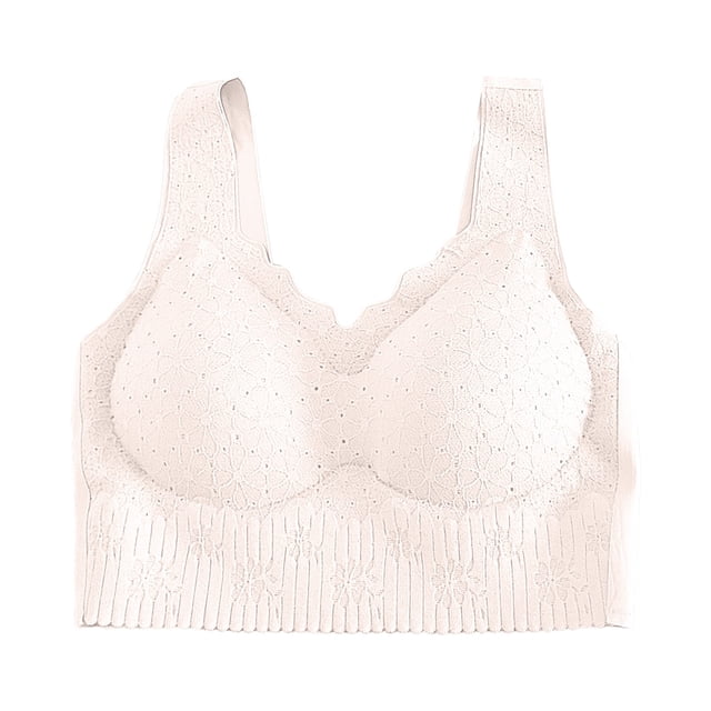 Womens Wireless Bra Bra 36c Women's Summer Thin Full Lace Pattern Traceless Tank Top Style Small Chest Wrapped Up Without Steel Rings Comfortable Bra