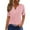Pink, variant on Plus Size Tops for Womens 2025 Fashion V-neck Button Solid Color Short Sleeve T-Shirt Loose Top