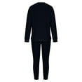 thumbnail image 5 of Hueook Sweat Suits for Womens 2 Piece Fashion Women Pocket V-Neck Casual Long Sleeve Sweatshirt+ Pant Set Black XL, 5 of 6