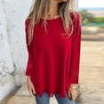 thumbnail image 2 of Timegard Women Plus Size Tops Causal Long Sleeve Round Neck T Shirts Solid Color Loose Comfy Blouses, 2 of 7