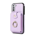 thumbnail image 6 of Compatible with Samsung Galaxy S22 Wallet Case, PU Leather Case with Card Holder, 360° Rotation Ring Kickstand, Shoulder Strap, Magnetic Snap Protective Case Designed for S22, Purple, 6 of 7