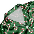 thumbnail image 5 of Bjutir Christmas Family Pajamas Matching Sets Toddler Boy Girl Xmas Pajamas Silk Satin Print Lapel Long Sleeve Sleepwear Casual Fashion Winter Nightwear Outfit,Green,Size 7-8 Years, 5 of 8