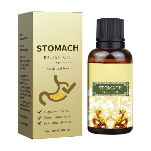 Aceite calmante para el estómago, aceite para masaje y cuidado abdominal, para depurar las heces, aliviar las molestias gastrointestinales, aceite reafirmante (50 ml) Shu Wei Ye