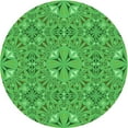 thumbnail image 1 of Ahgly Tapis Rond Lavable en Machine Intérieur Transitionnel Vert Néon, 6 Pieds Rond, 1 of 7