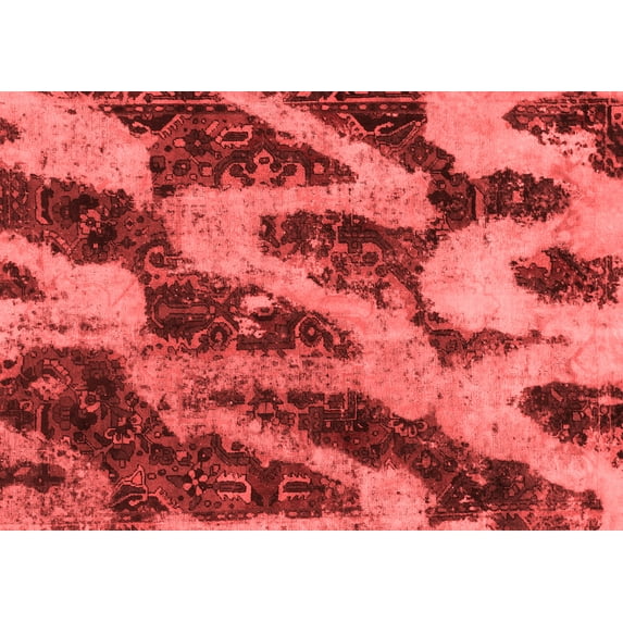 Ahgly Company Indoor Rectangle Abstract Red Modern Area Rugs, 7' x 10'