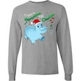 thumbnail image 3 of Inktastic I Want a Hippopotamus for Christmas Hippo in Santa Hat Long Sleeve T-Shirt, 3 of 5
