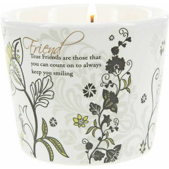 Pavilion Gift Company Friend-Single 8 Oz Soy Wax 100% Lead-Free Cotton Wick in Stoneware Vessel Candle, Black