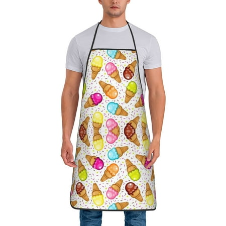 

Kitchen Aprons Ice Cream Cone Pattern Apron For Cooking Painting Bbq Grilling Baking