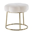 thumbnail image 4 of Linon Coston Vanity Stool or Ottoman, Gold Finish with White Velvet Fabric, 4 of 13